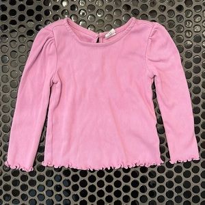 Gap Baby Light Purple Ribbed Long Sleeve Crew Neck T-Shirt Girls 18-24 mos